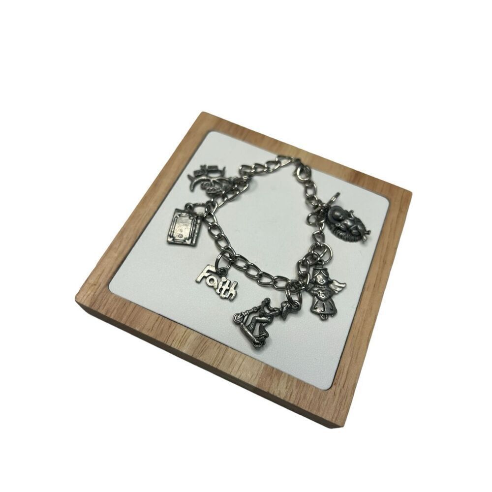 Book of Mormon charm bracelet silver toned